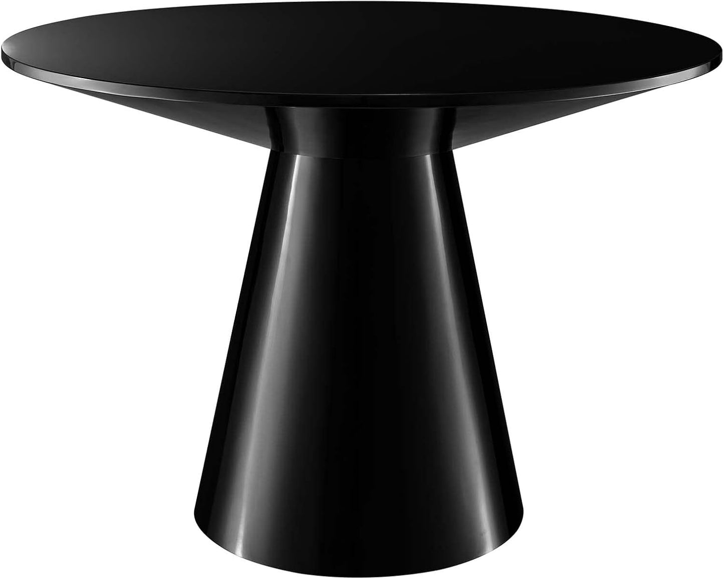 Modway Provision 47" Round Wood Grain Dining Table in Walnut