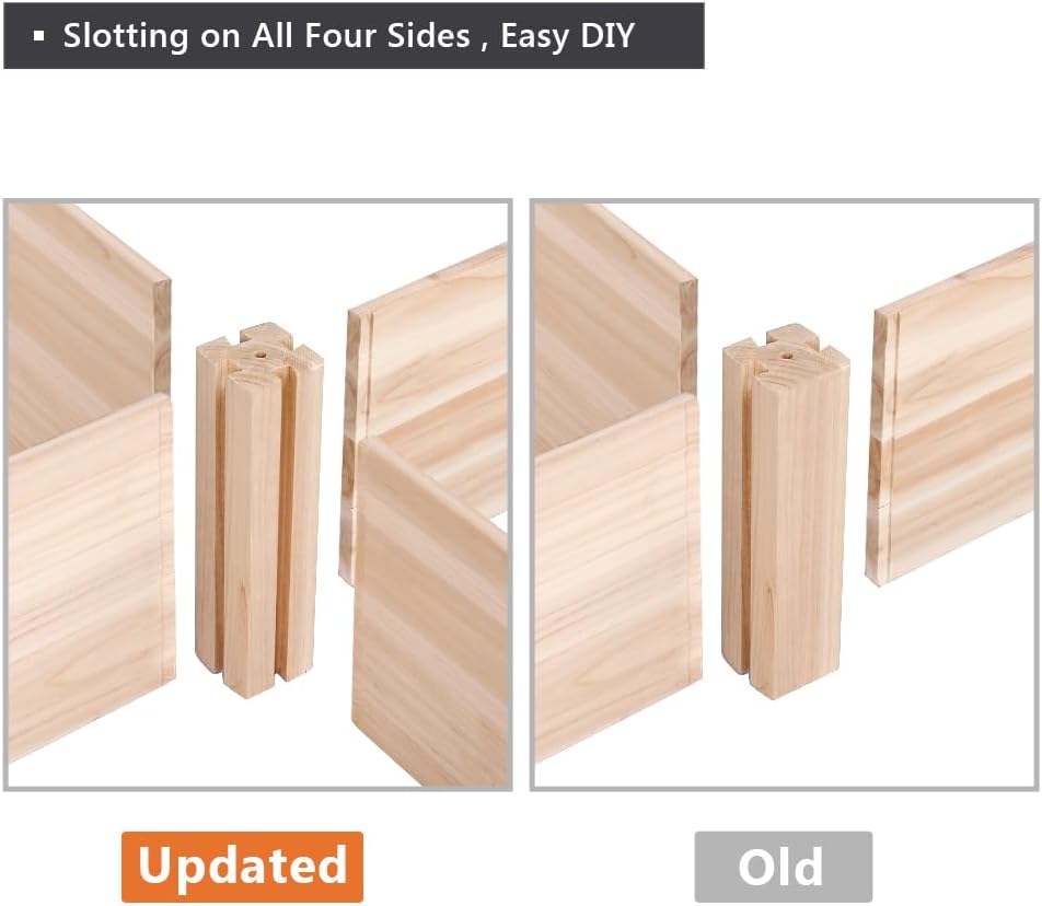 Yaheetech 8×2ft Wooden Horticulture Raised Garden Bed Divisible Elevated Planting Planter Box for Flowers/Vegetables/Herbs in Backyard/Patio Outdoor, Natural Wood, 95 x 25 x 11in