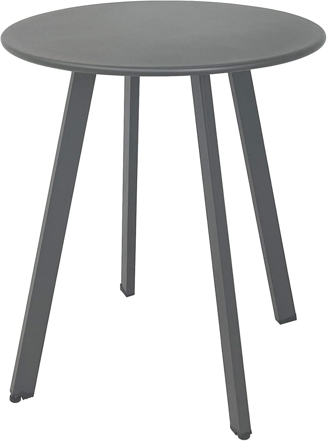 Outdoor Side Table - Weather Resistant Patio Table, Round Metal Steel, Waterproof End Table for Garden, Balcony, Yard, White