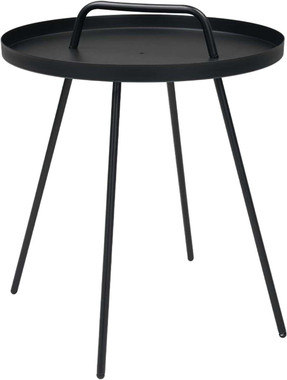 Grand patio Outdoor Side Table, 18-inch Small Round Side Table with Adjustable Feet, Elegant Patio Furniture for Balcony Porch Deck Poolside, Black