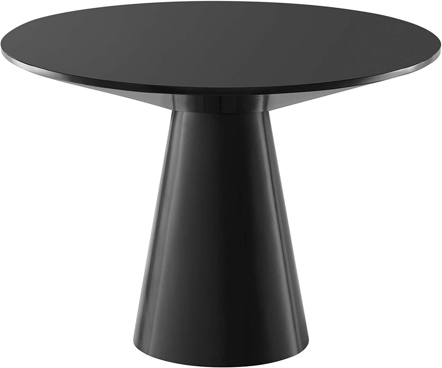 Modway Provision 47" Round Wood Grain Dining Table in Walnut