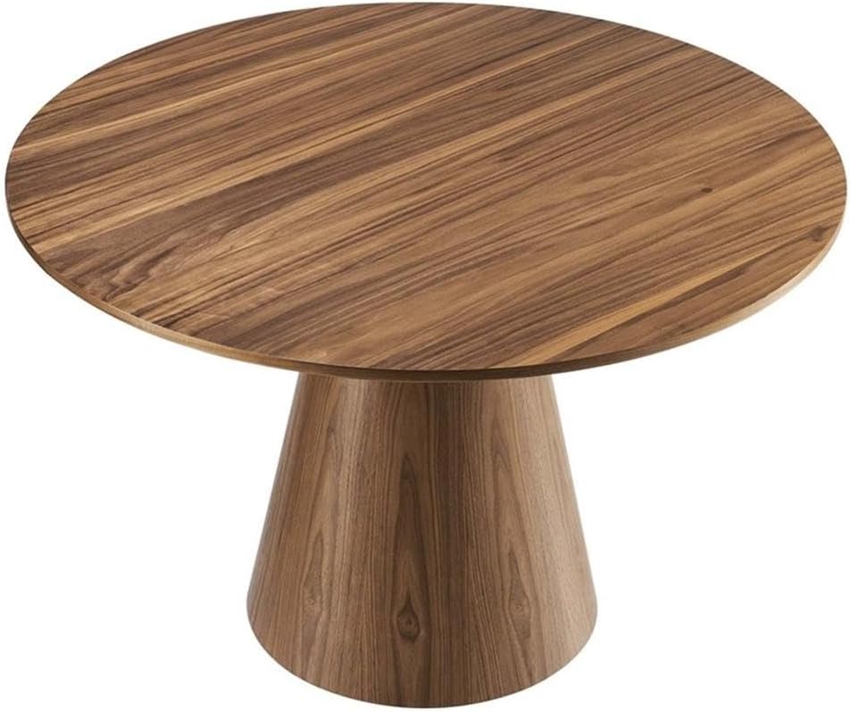 Modway Provision 47" Round Wood Grain Dining Table in Walnut