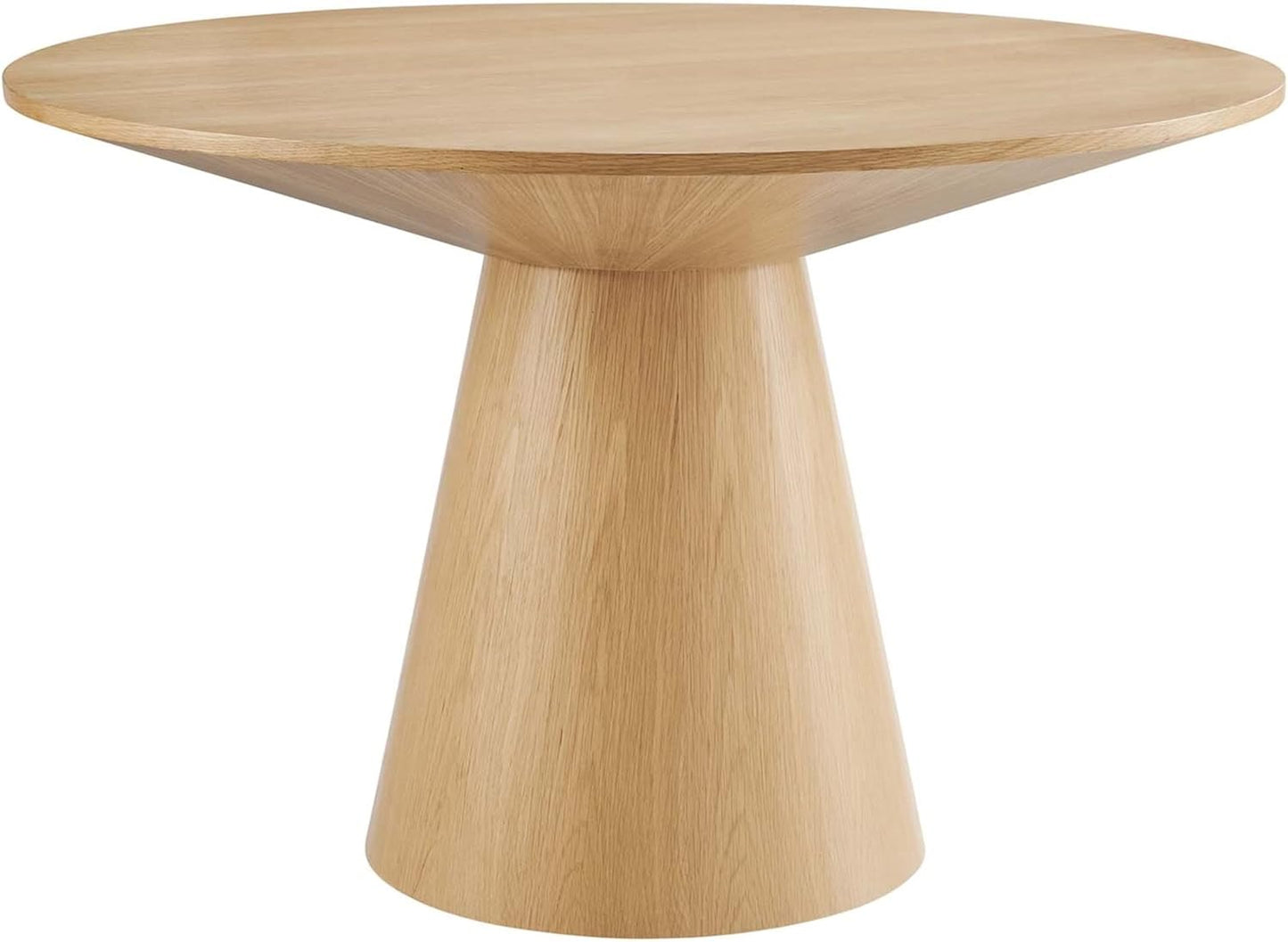 Modway Provision 47" Round Wood Grain Dining Table in Walnut