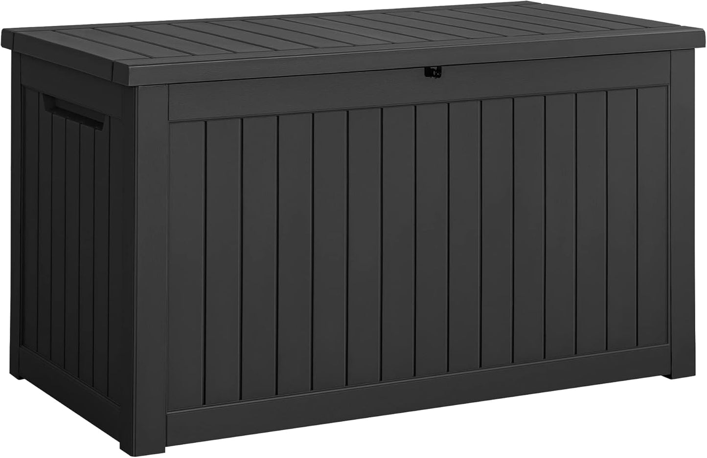 Devoko 100 Gallon Waterproof Large Resin Deck Box Indoor Outdoor Lockable Storage Container for Patio Furniture Cushions Garden Tools (100 Gallon, Black)