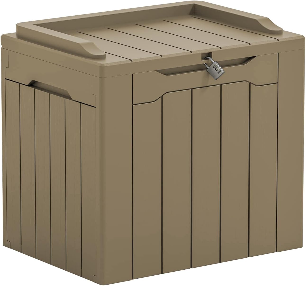 Greesum 31 Gallon Resin Deck Box Large Outdoor Storage for Patio Furniture, Garden Tools, Pool Supplies, Weatherproof and UV Resistant, Lockable, Dark Black