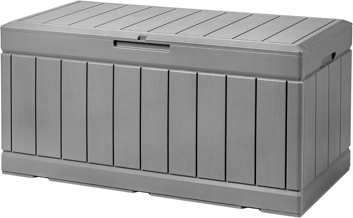 Devoko 100 Gallon Waterproof Large Resin Deck Box Indoor Outdoor Lockable Storage Container for Patio Furniture Cushions Garden Tools (100 Gallon, Black)