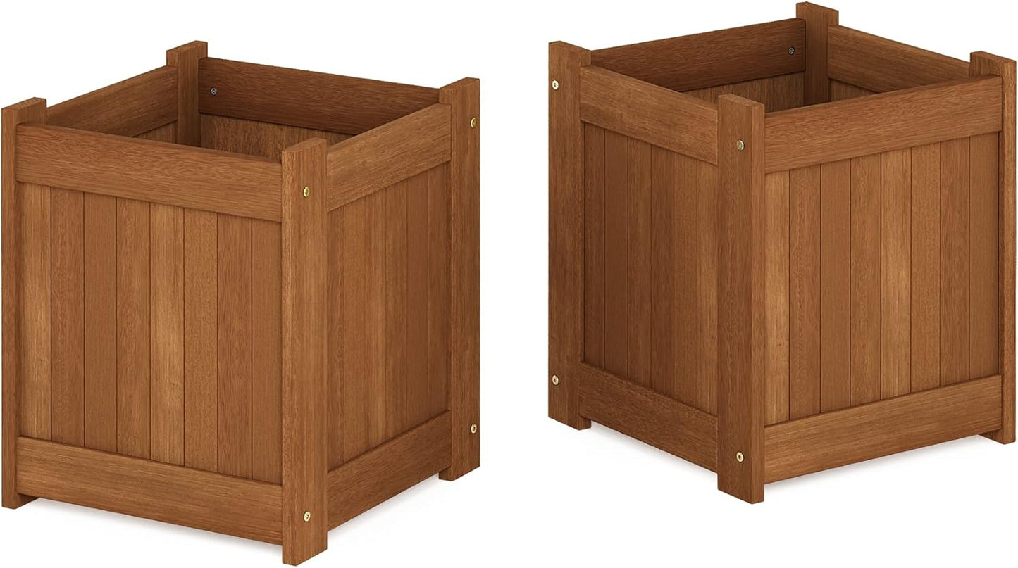 Furinno 2-FG16450 Tioman Hardwood Flower Box, Two-Pack, Natural