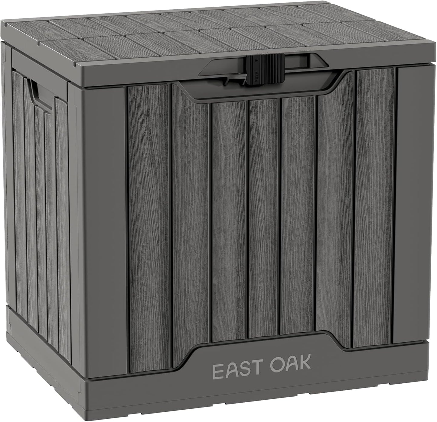 EAST OAK Outdoor Storage Box, 31 Gallon Deck Box Indoor and Outdoor Use, Waterproof Resin Storage Bin for Package Delivery, Patio Cushions, Gardening Tools, Lockable, UV Resistant, Grey